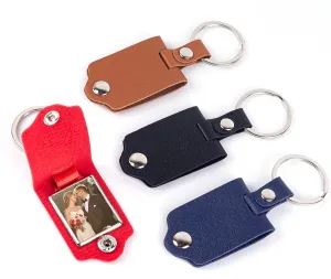 Framendino, Custom Picture Keychain with Leather Protection Photo Key Chains Personalized Photo for Family Lover Gifts