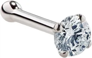 FreshTrends Bone Nose Ring 20g - Flower Sparkle 14k White & Yellow Gold Nose Ring