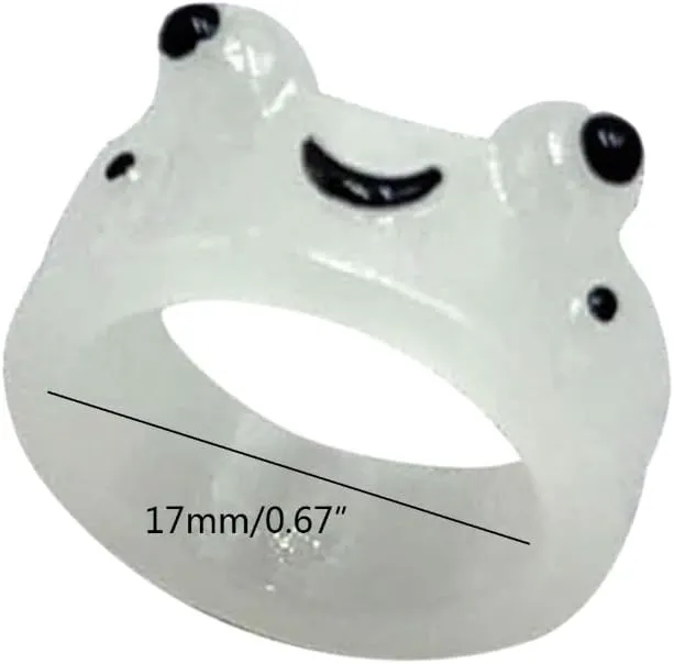 Frog Resin Colorful Novel Funny Animal Cartoon Finger Aesthetic Rings for Girls