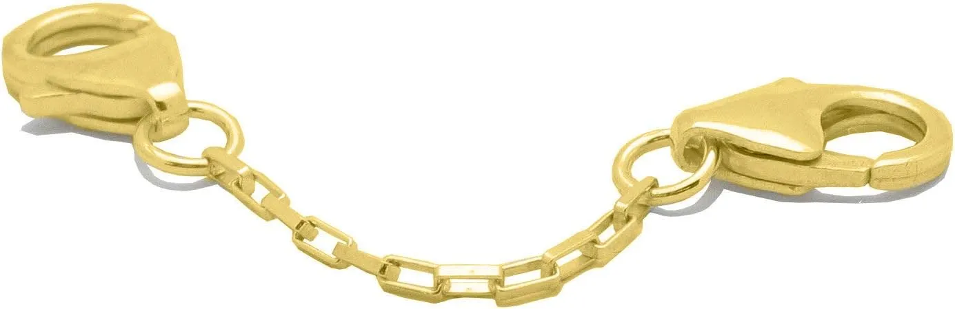 FRONAY 14k Gold Plated Pendant Necklace Bracelet Anklet Chain Extender 2" (Sterling Silver)