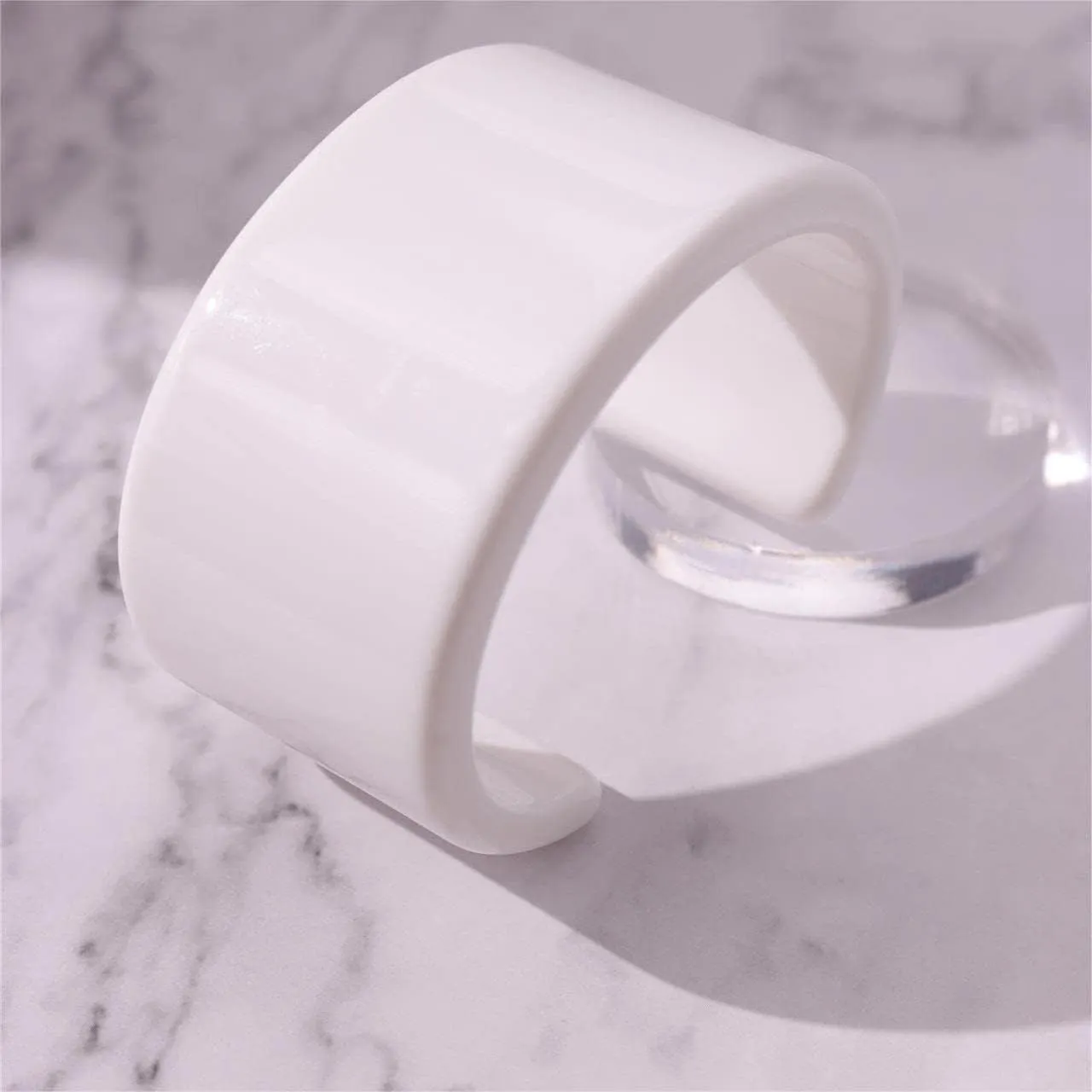 Fuqimanman2020 Acrylic Open Cuff Bangle Colorful Simple Geometric Transparent Resin Bracelet Jewelry