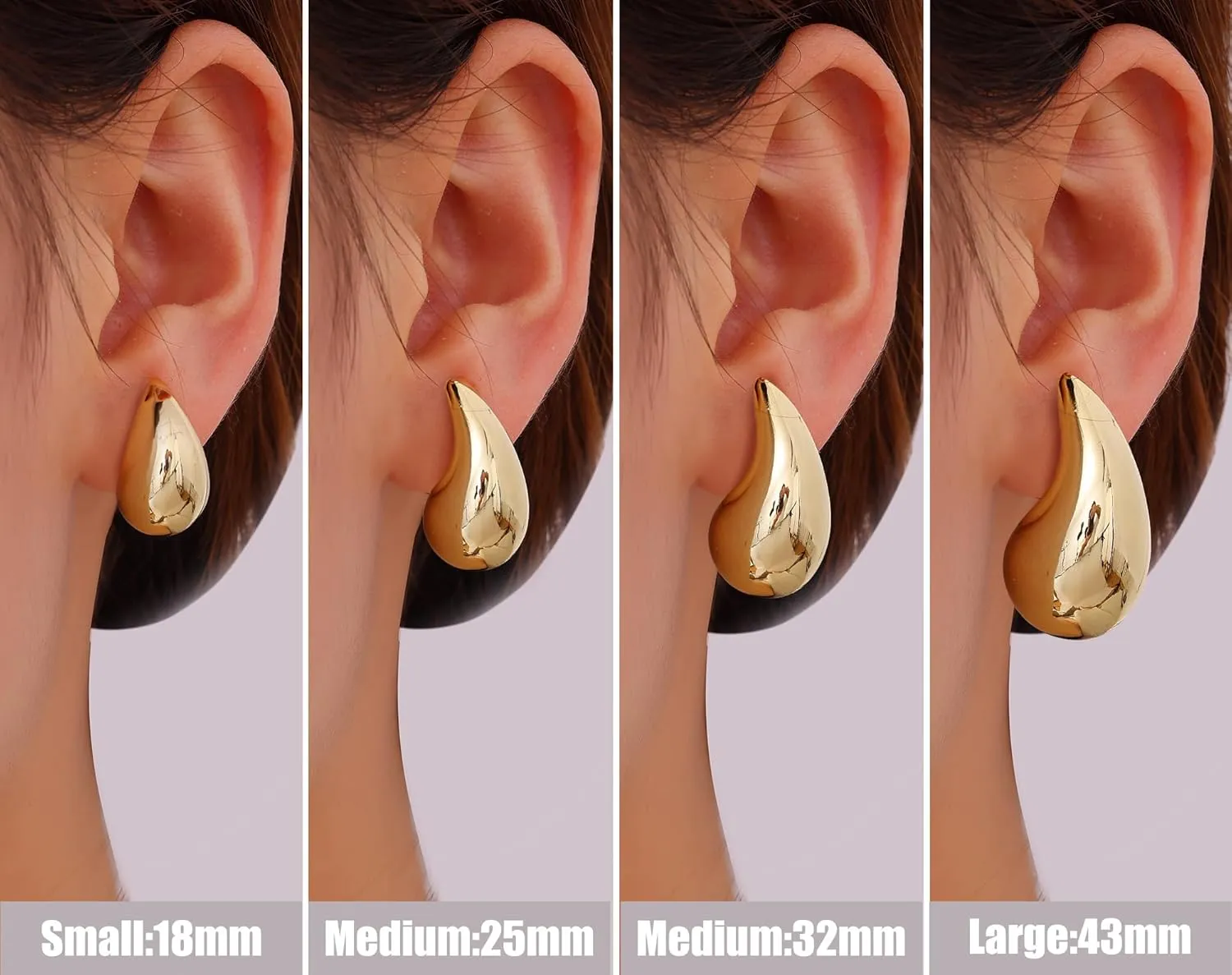 Gacimy Gold Teardrop Earrings Dupes for Women, Chunky Gold Earrings for Women with 925 Sterling Silver Post, 14K Gold Tear Drop Earrings for Women