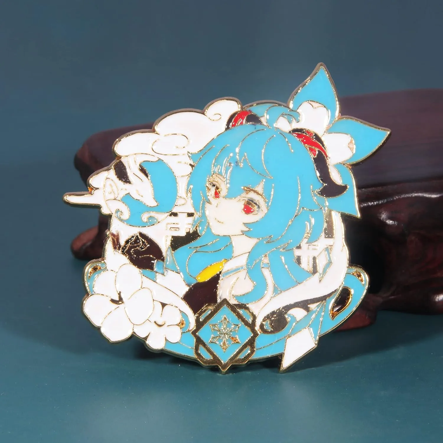 Genshin Impact Hutao Brooch Pin - Hutao Characters Cosplay Enamel Brooch Lapel Pin - Gift for Fans, Women and Girls