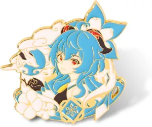 Genshin Impact Hutao Brooch Pin - Hutao Characters Cosplay Enamel Brooch Lapel Pin - Gift for Fans, Women and Girls