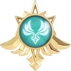 Genshin Impact Vision Brooch Pins - Eye of God Luminous Brooch - Game Project Accessories for Women