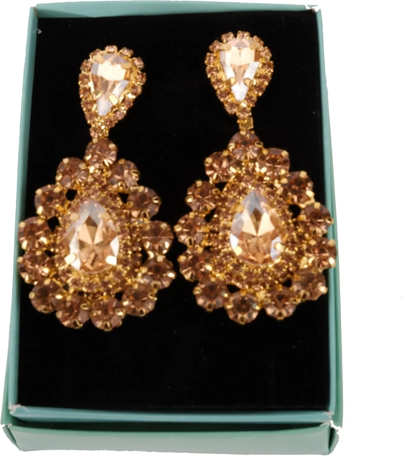 Glass Stone Crystal Bridal Earrings | Women's Dangle Jewelry Gift for Brides, Bridesmaids, Prom and Wedding Parties