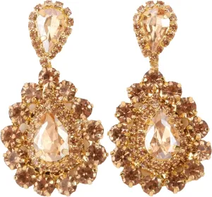 Glass Stone Crystal Bridal Earrings | Women's Dangle Jewelry Gift for Brides, Bridesmaids, Prom and Wedding Parties
