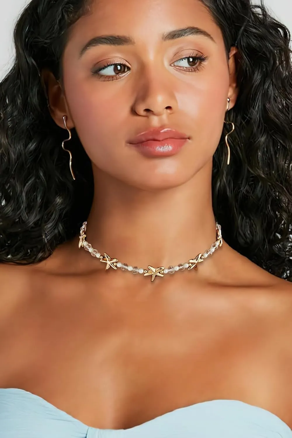 Gold Seashell Necklace For Women With Beach Sand And Bead Starfish Choker Necklace Ocean Chains Necklace Fashion Summer Necklace Jewelry