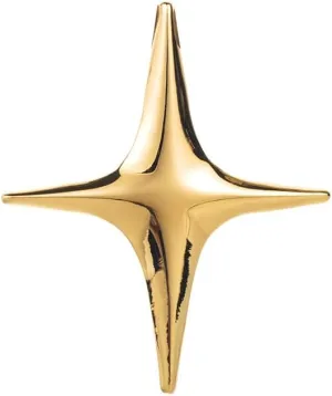 Gold Star Brooch Pin for Women Men Polished Stainless Steel Fashion Simple Brooches Lapel Pins Unique Hat Bag Dress Accessories Christmas Festival Holiday Birthday Party Jewelry Unisex Gift