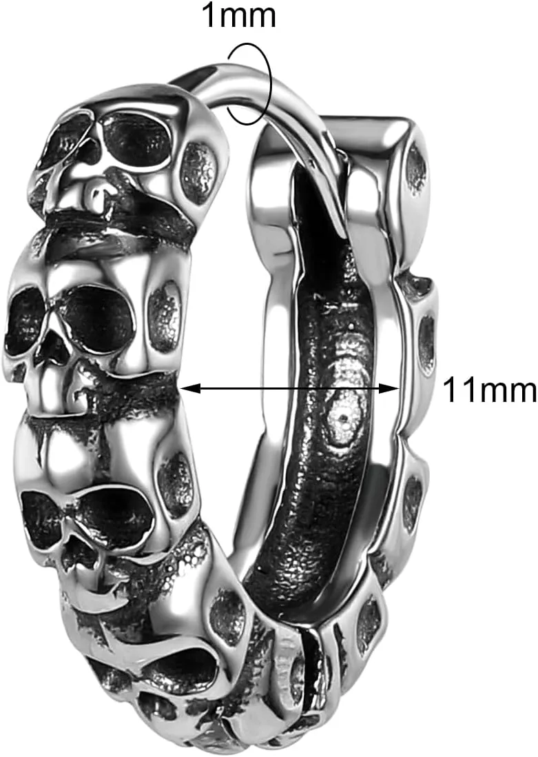 Gothic Dragon Sword Skull Scorpion Octopus Snake Alien Facehugger Stud Earrings Ear Cuff Retro Punk Rock Earrings for Men Women Stainless Steel Dangle Drop Earrings Jewelry Gifts