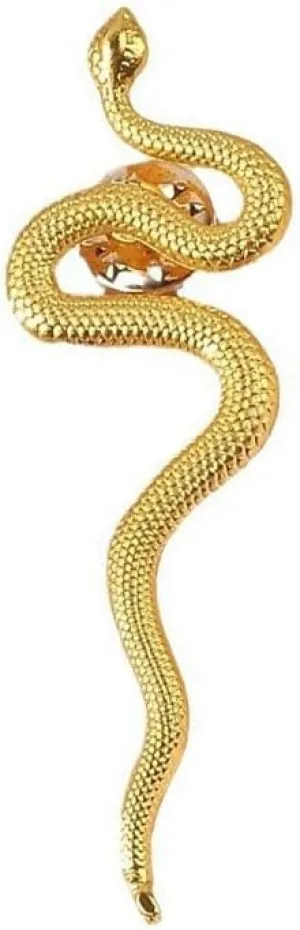 Gothic Snake Brooch Pin - Thriller Animal Serpent Lapel Pin - Metal Punk Bending Creep Cobra Brooch for Women & Men - Suit & Coat Accessory