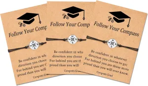 Graduation Gifts 2025 5th 8th Grade High School College Graduation Gifts for Her/Him, Compass Bracelets for Women Mens Boy Girls