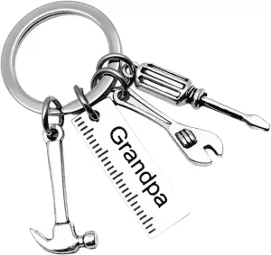 Grandpa Keychain from Granddaughter Funny Papa Grandfather Grandson Key Chains Fathers Day Birthday Christmas Gifts