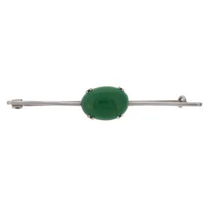 Green Carnelian Set Bar Brooch