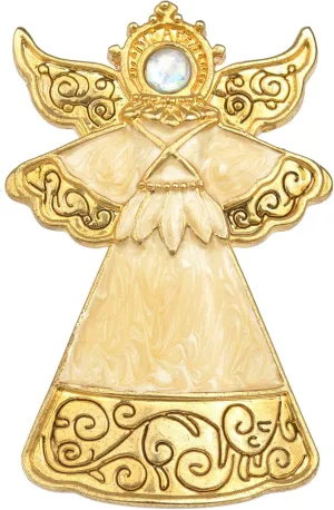 Guardian Angel Pins Christmas Brooches and Pins for Women Girls Vintage Crystal Rhinestone Angel with Wings Brooch Pins Jewelry Holiday Gifts Christmas Angel Brooch Decorations