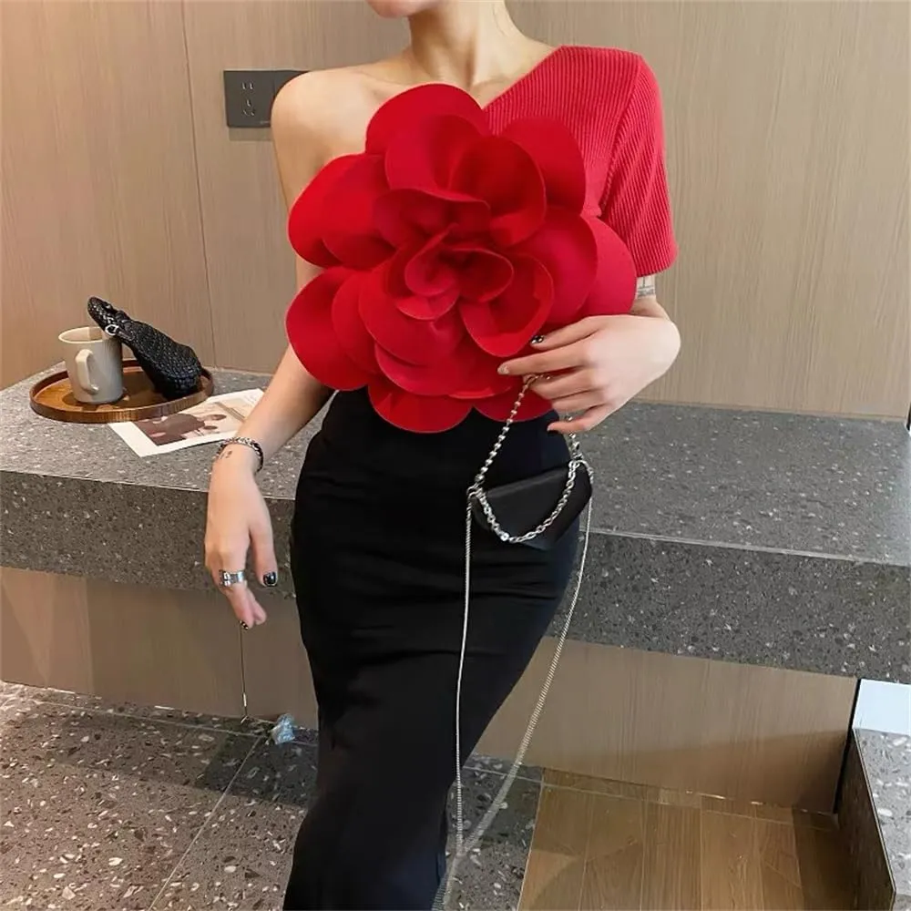 Handmade Large Flower Brooch Pin for Women Girls Fashion Dainty Layered Fabric Camellia Flowers Corsage Boutonniere Brooches Lapel Pins Elegant Wedding Holiday Party Dress Accessories 12inch