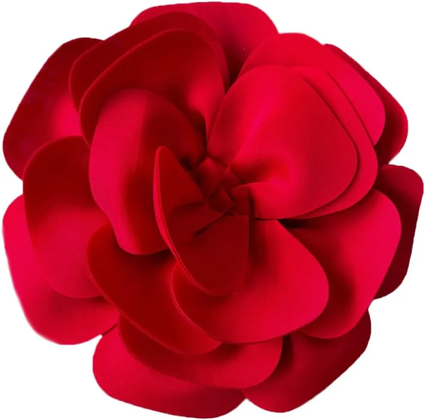 Handmade Large Flower Brooch Pin for Women Girls Fashion Dainty Layered Fabric Camellia Flowers Corsage Boutonniere Brooches Lapel Pins Elegant Wedding Holiday Party Dress Accessories 12inch
