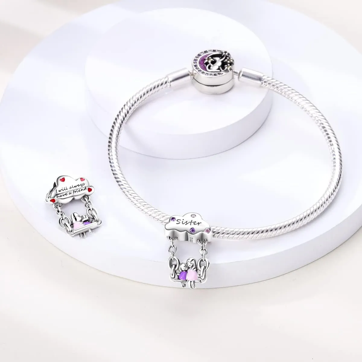 Hapour 925 Sterling Silver Charms Fit for Charm Bracelets Pendant Bead Pet Sun Heart Charm, Bracelet & Necklace Jewelry Bead for Women