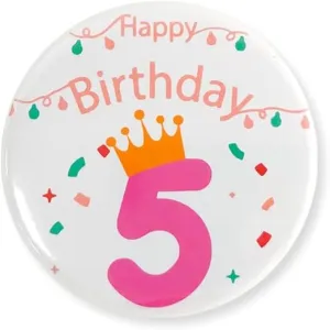 Happy Birthday Pins Badges for Boys Girls Women Men First Birthday Round Button Gift It's My Birthday Brooches Birthday Party Tinplate Pin Costume Jewelry