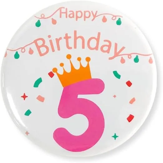 Happy Birthday Pins Badges for Boys Girls Women Men First Birthday Round Button Gift It's My Birthday Brooches Birthday Party Tinplate Pin Costume Jewelry