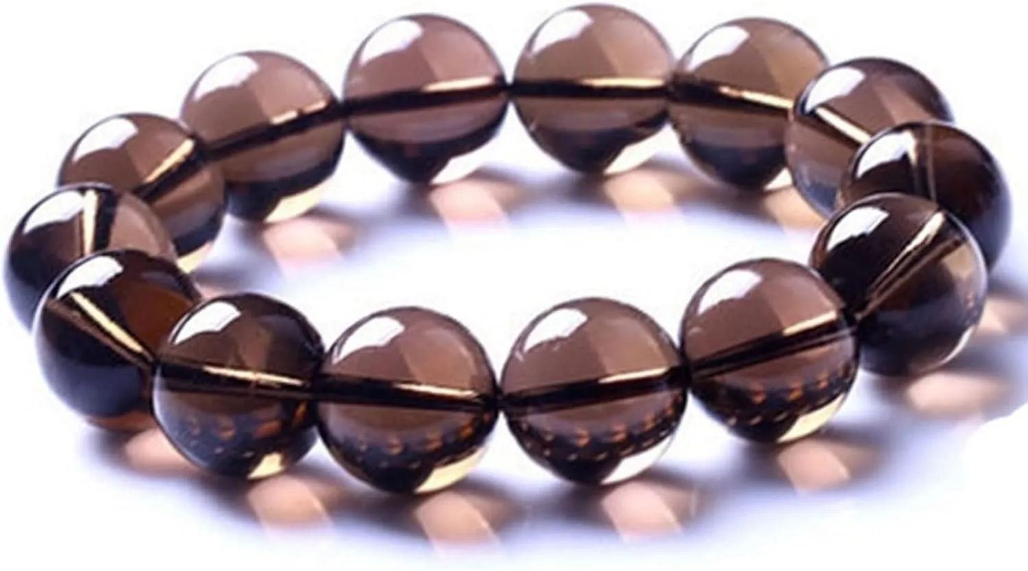 Healing Bracelet Natural Smoky Quartz Stone Bracelet,Healing Prayers Crystal Braceletm,Bead Bracelets,Lucky Jewelry Round Beads Bracelet Unisex