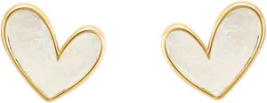 Heart Stud Earrings for Women Small Gold Heart Stud Earrings Simple Black White Enamel Heart Earrings Hypoallergenic Birthday Jewelry Gift for Women