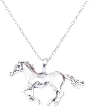 Horse Necklace for Women Unique Gold Silver Running Horse Race Good Luck Vintage Punk Western Cowboy Charm Pendant Necklace for Men Birthday Gift