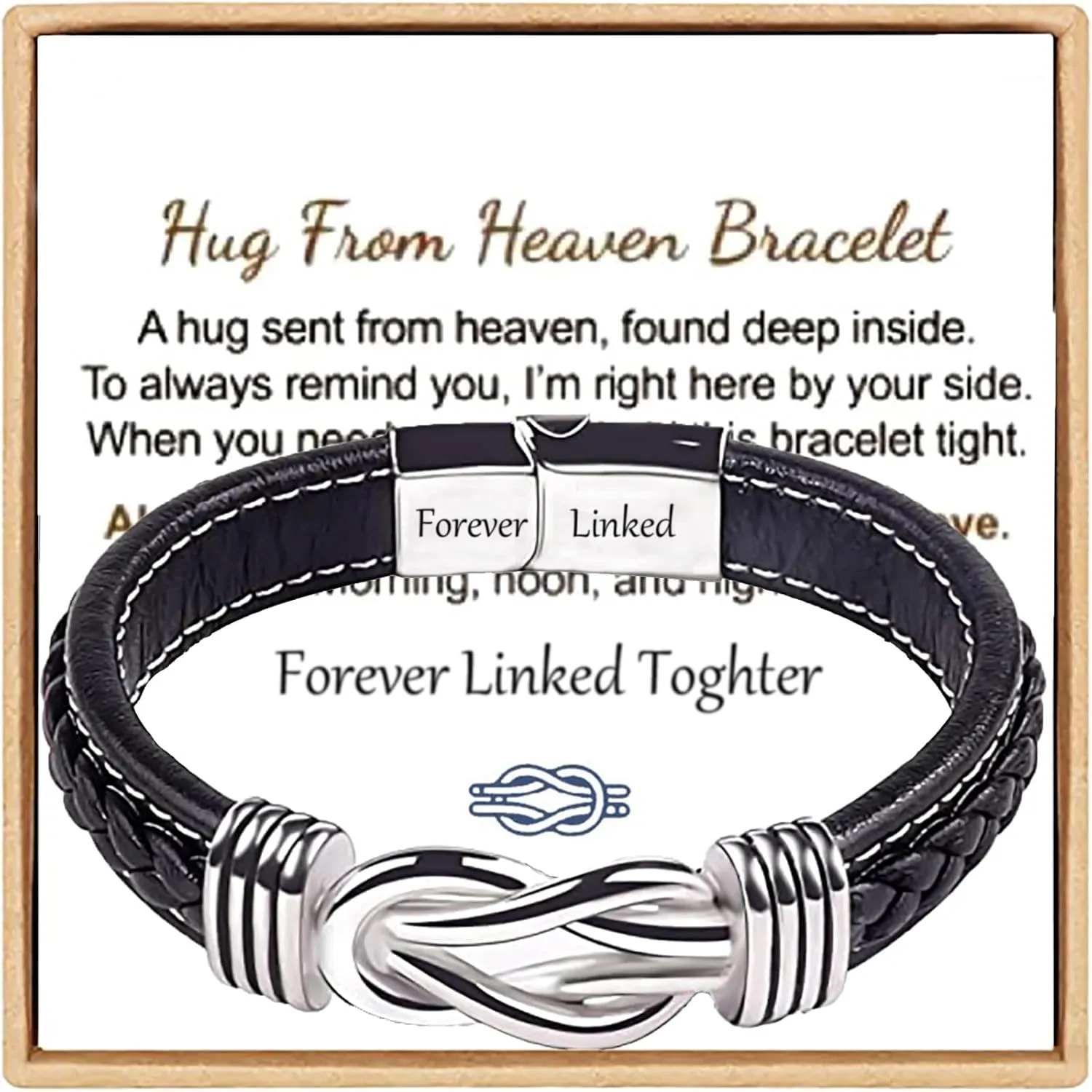 Hug from Heaven Morse Code Bracelet, Until We Meet Again Morse Code Bracelet, Inspirational Bracelets for Women and Man with Black Hematite Beads