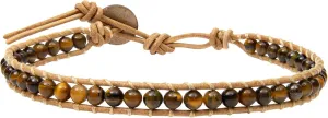 Infinityee Ankle Bracelet Woven Light Brown Leather Vintage Handmade Hippie Bohemian Gypsy Boho Unisex Anklet for Men, Women, Teen (Tiger Eye stone)