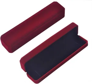 iSuperb 2 Pcs Long Red Velvet Necklace Box Chain Bracelet Boxes Cases 8.7x1.6x2inch Jewelry Display Storage Gift Box