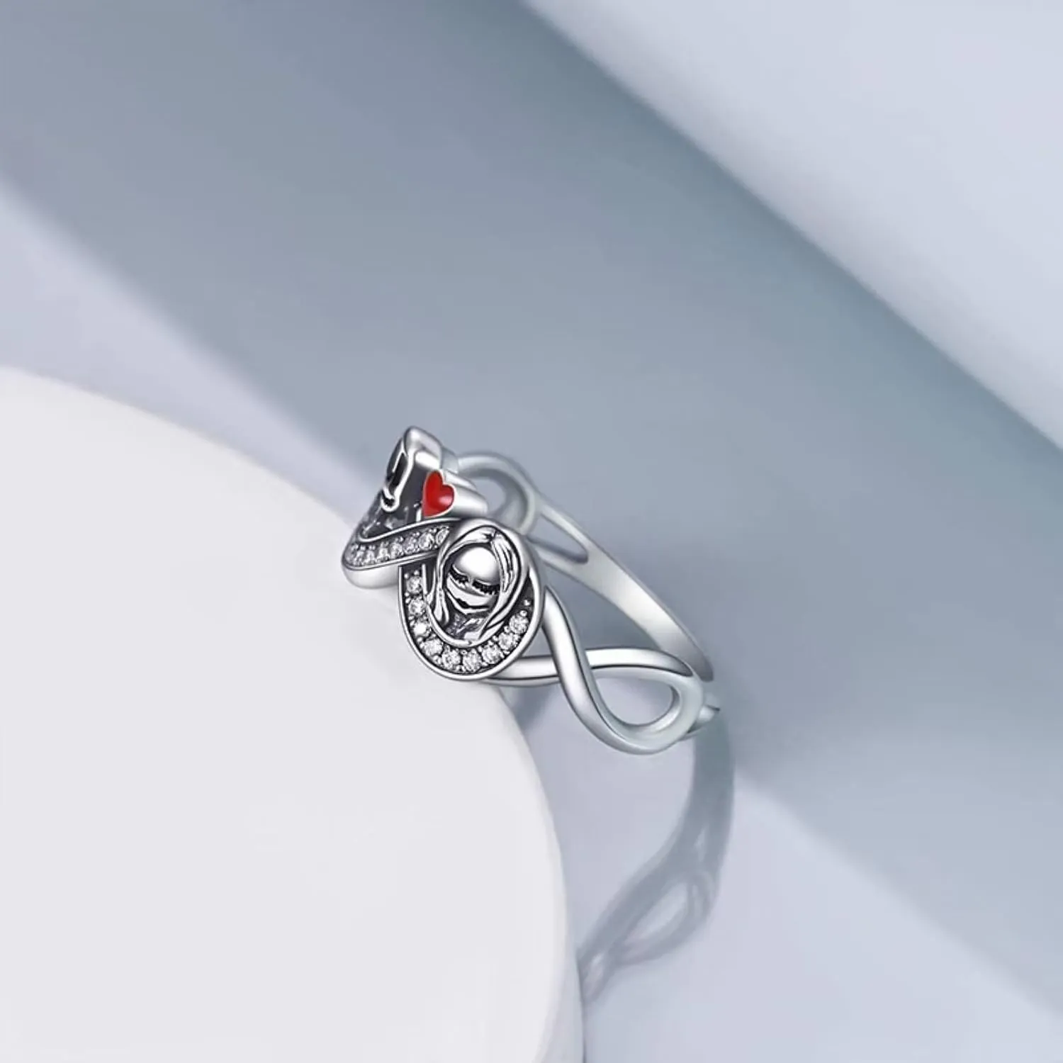 Jack and Sally Ring Sterling Sliver Nightmare Gifts Sally Nightmare Jewelry Skull Jewelry Birthday Christmas Gifts for Women Promise Rings Girlfriend Couple Size6-10