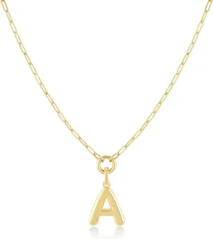 Jewelry Atelier Gold-Filled Initial Necklace for Women  Layered Initial Necklace with A-Z Pendant  14k Gold-Filled Paperclip Chain Cute Layered Gold Choker  Gold Jewelry for Women