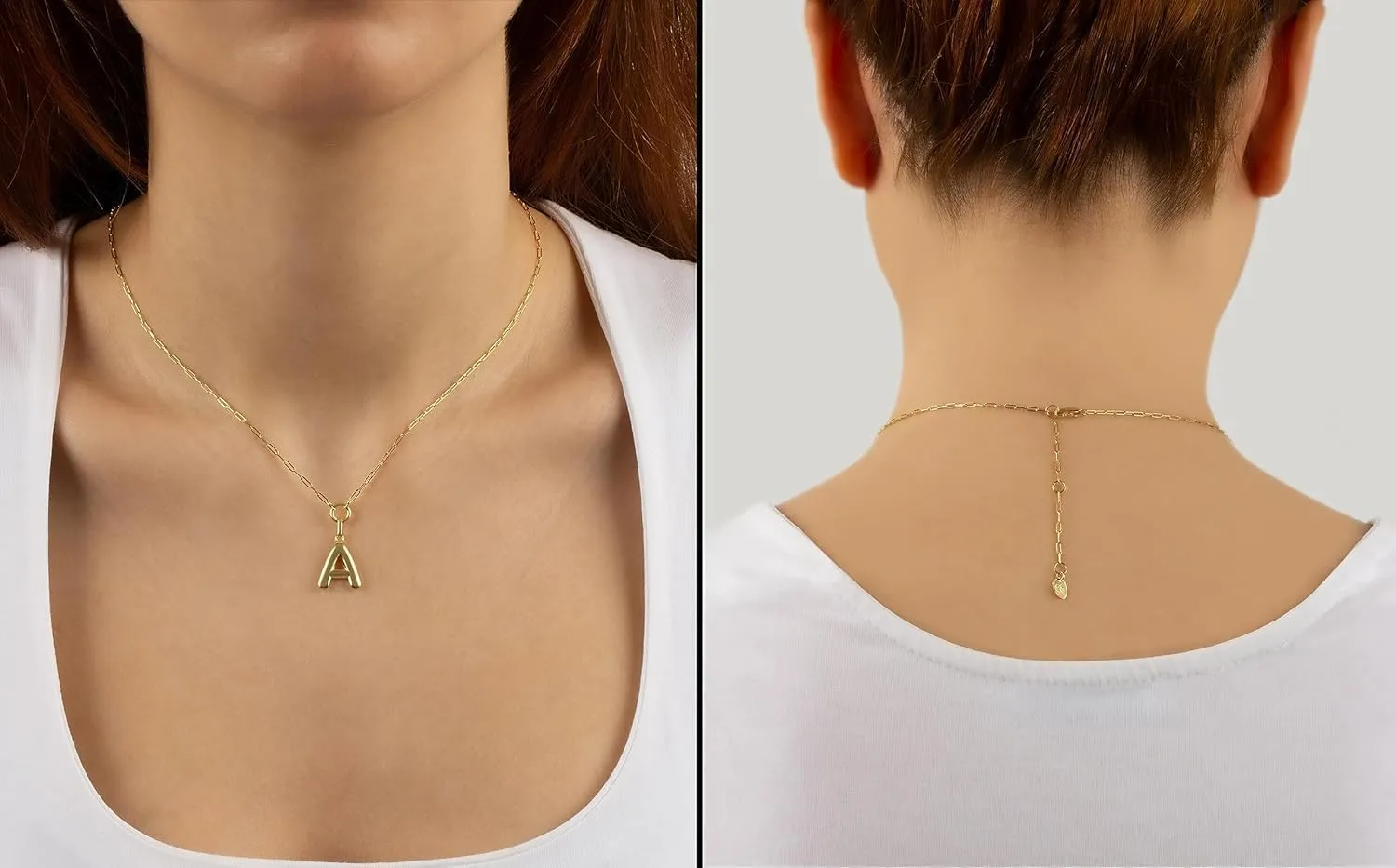 Jewelry Atelier Gold-Filled Initial Necklace for Women  Layered Initial Necklace with A-Z Pendant  14k Gold-Filled Paperclip Chain Cute Layered Gold Choker  Gold Jewelry for Women
