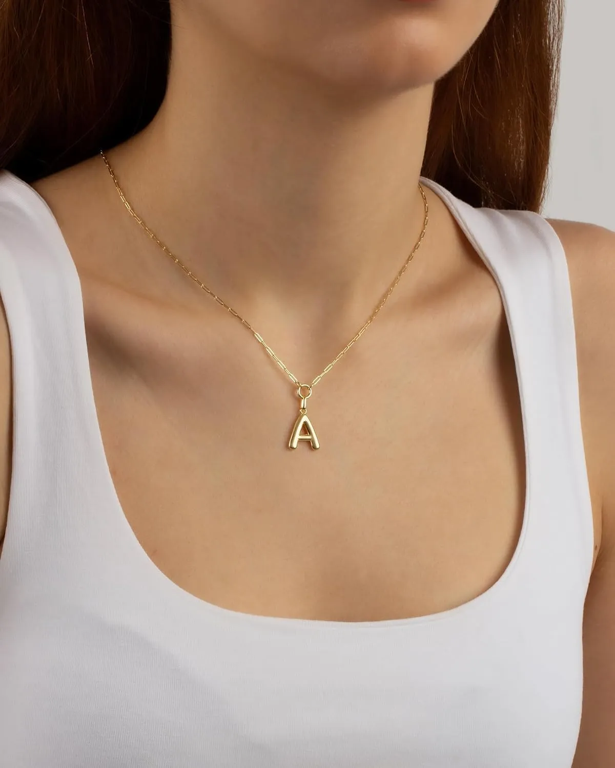 Jewelry Atelier Gold-Filled Initial Necklace for Women  Layered Initial Necklace with A-Z Pendant  14k Gold-Filled Paperclip Chain Cute Layered Gold Choker  Gold Jewelry for Women