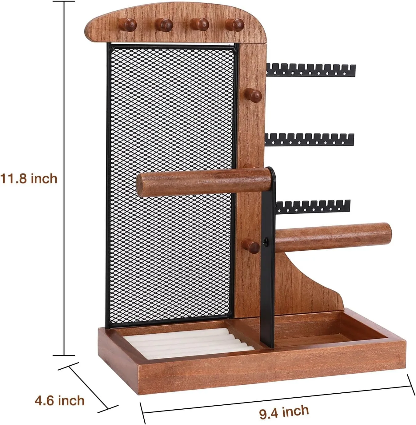 Jewelry Organizer Stand - Sturdy Metal Frame for Necklace Earring Holder, Bracelets Organizer Display Stand, Jewelry Tower Storage Tree Room Decor for Women, Girls, Black