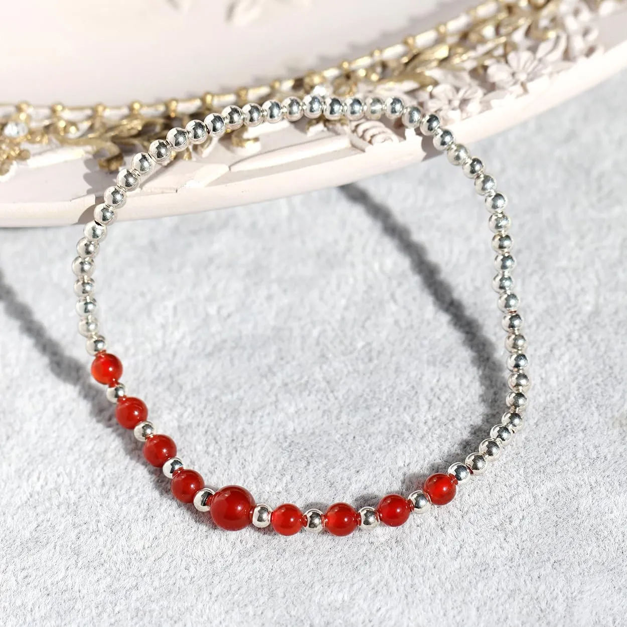 Jewever 7 Chakra Healing Bracelet with Real Stones Sterling Silver Bracelets for Women Crystals and Healing Stones Yoga Meditation Balance Stretch