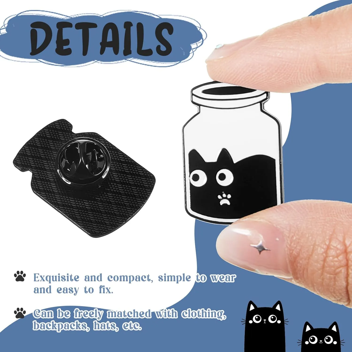 Juexica 16 Pcs Black Cat Enamel Pin Bulk Anime Animals Cute Kawaii Creative Lovely Metal Kitten Brooches for Backpack Hat Jackets Bag Clothes Accessories Christmas Holiday Gifts