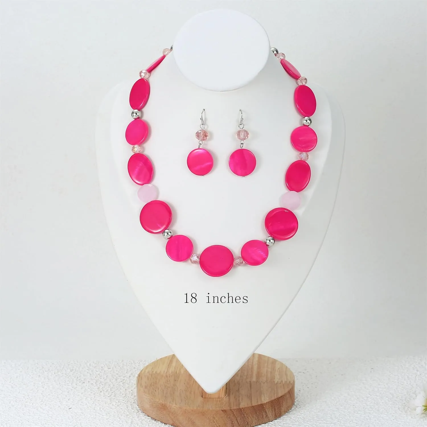 Jules D.Chunky Beads Necklace Colorful Shell Necklace Fashion Statement Necklace Set for Women Gifts