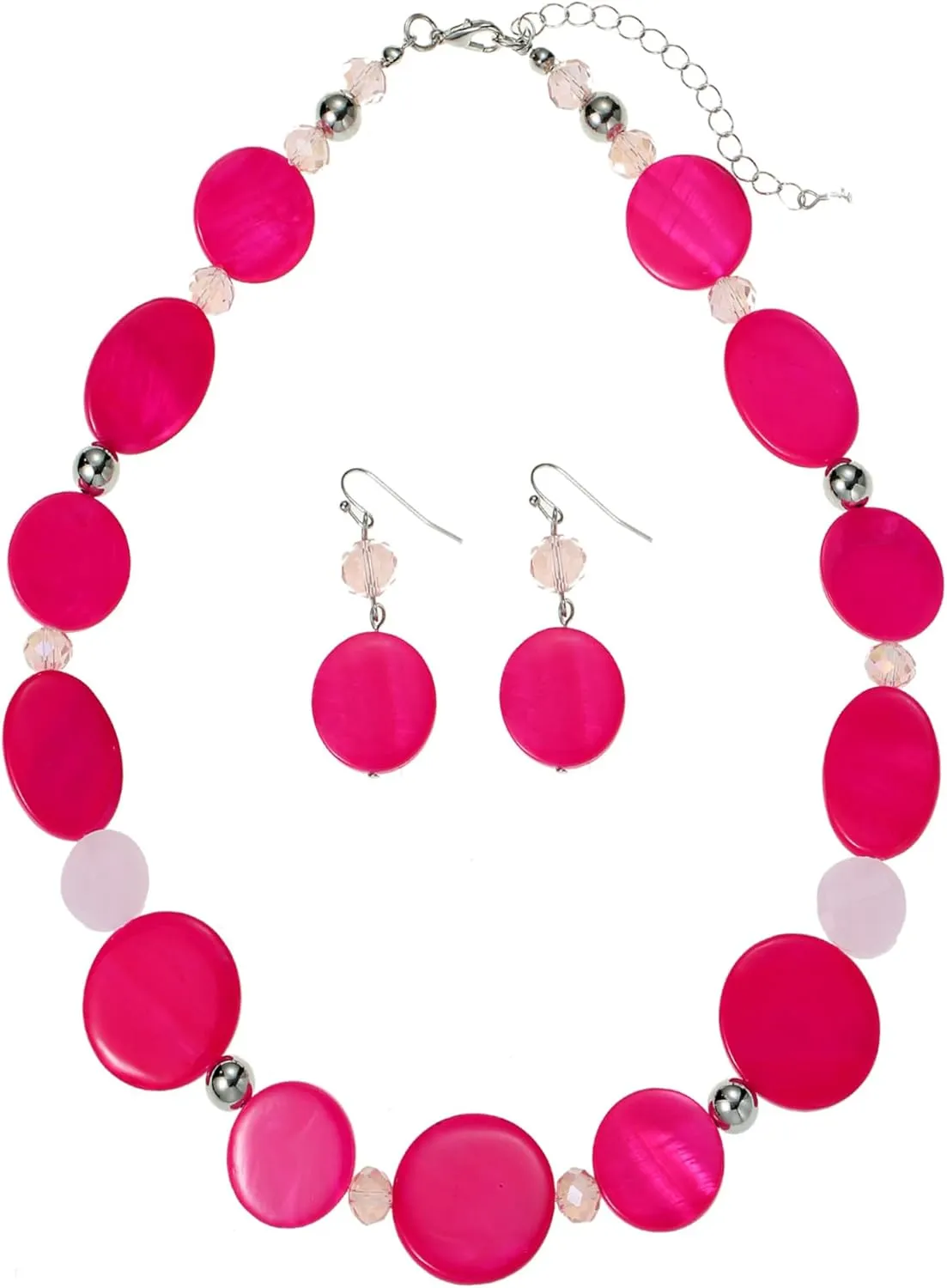Jules D.Chunky Beads Necklace Colorful Shell Necklace Fashion Statement Necklace Set for Women Gifts