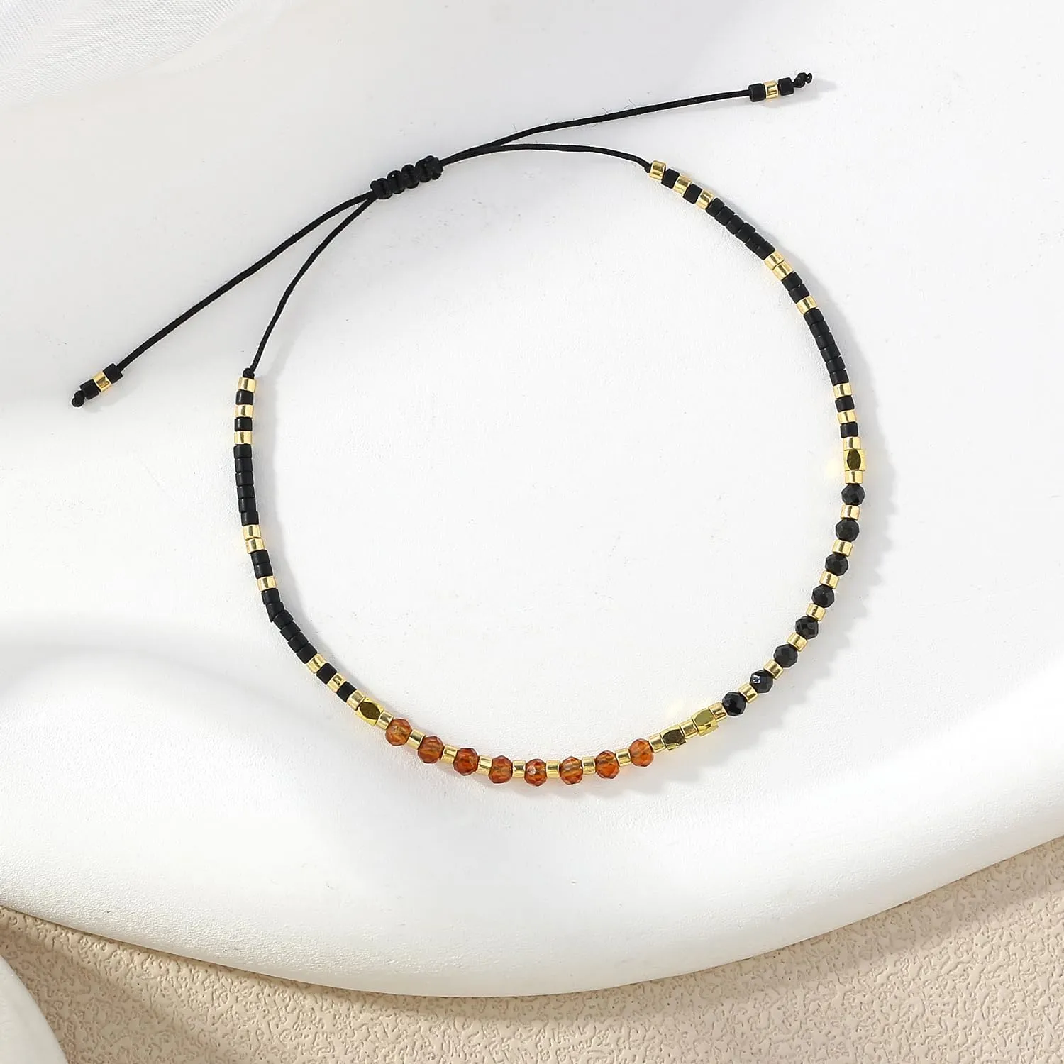 KELITCH Adjustable Seed Bead Bracelet for Women, Handmade Braided String Bracelets with Agate, Turquoise, Lapis & Coral, Boho Jewelry