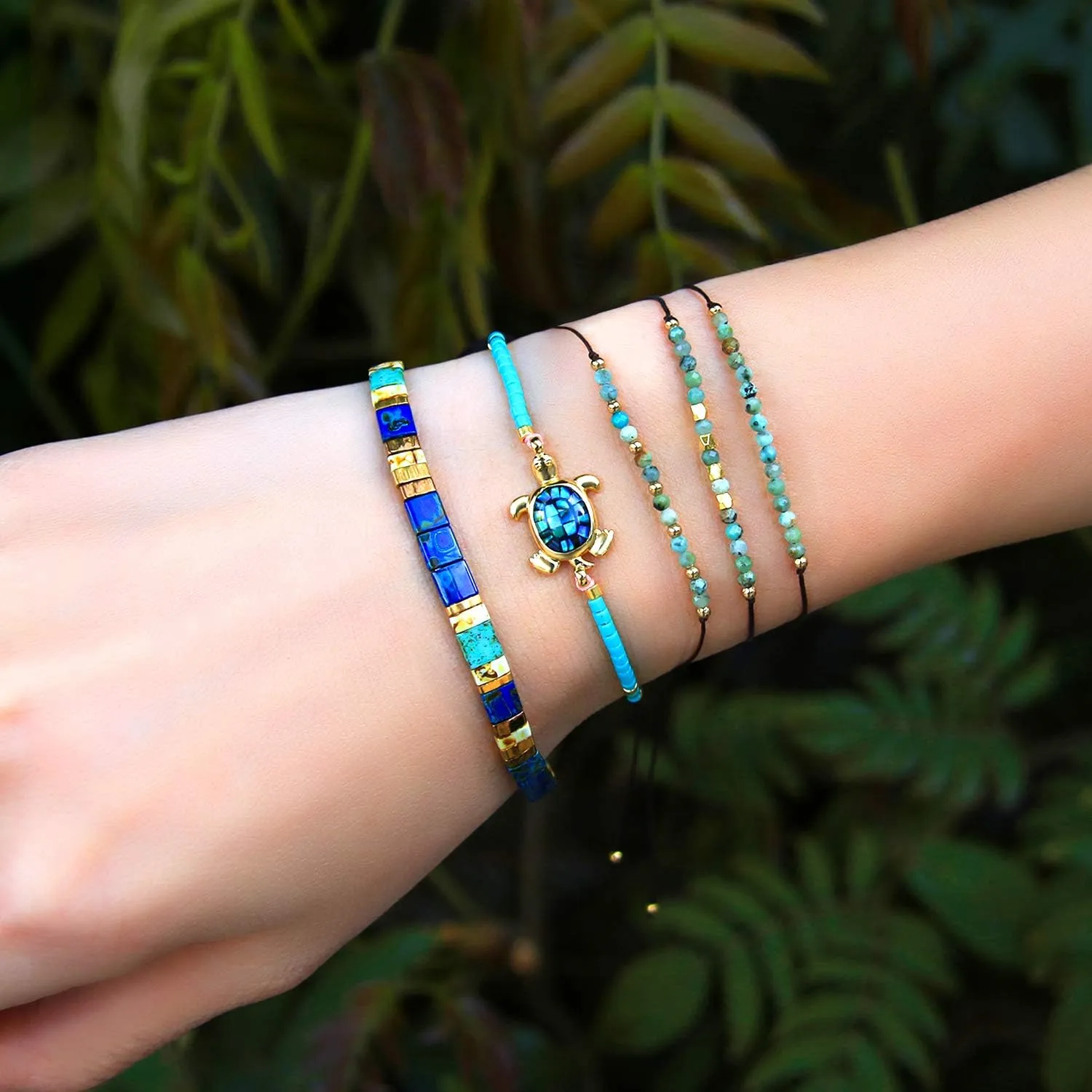 KELITCH New Women Tila Beads Bracelets Colorful Friendship Stackable Stretch Bracelets