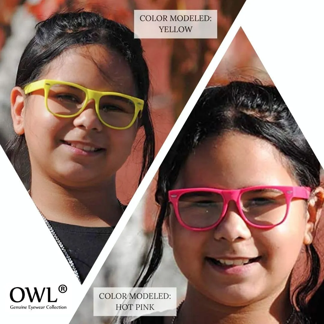Kids Clear Lens Colored Glasses Protect Child's Eyes from UVB UVA