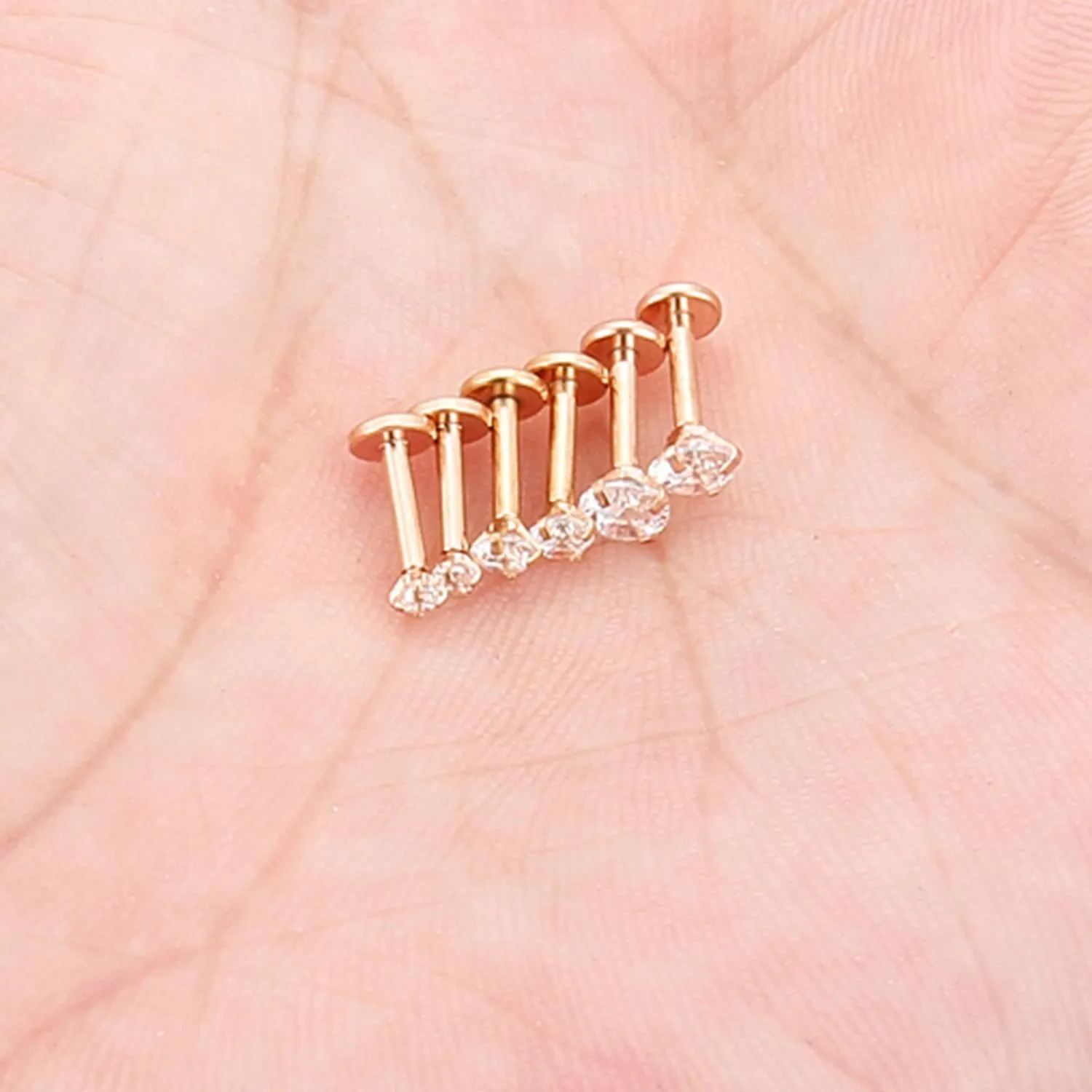 Kridzisw 16G Lip Labret Monroe Medusa Rings Studs Internally Threaded 316L Surgical Steel Flat Back Nose Studs Cartilage Tragus Helix Earring Piercing 6mm 8mm 10mm Bar 2mm 3mm 4mm CZ 3pairs