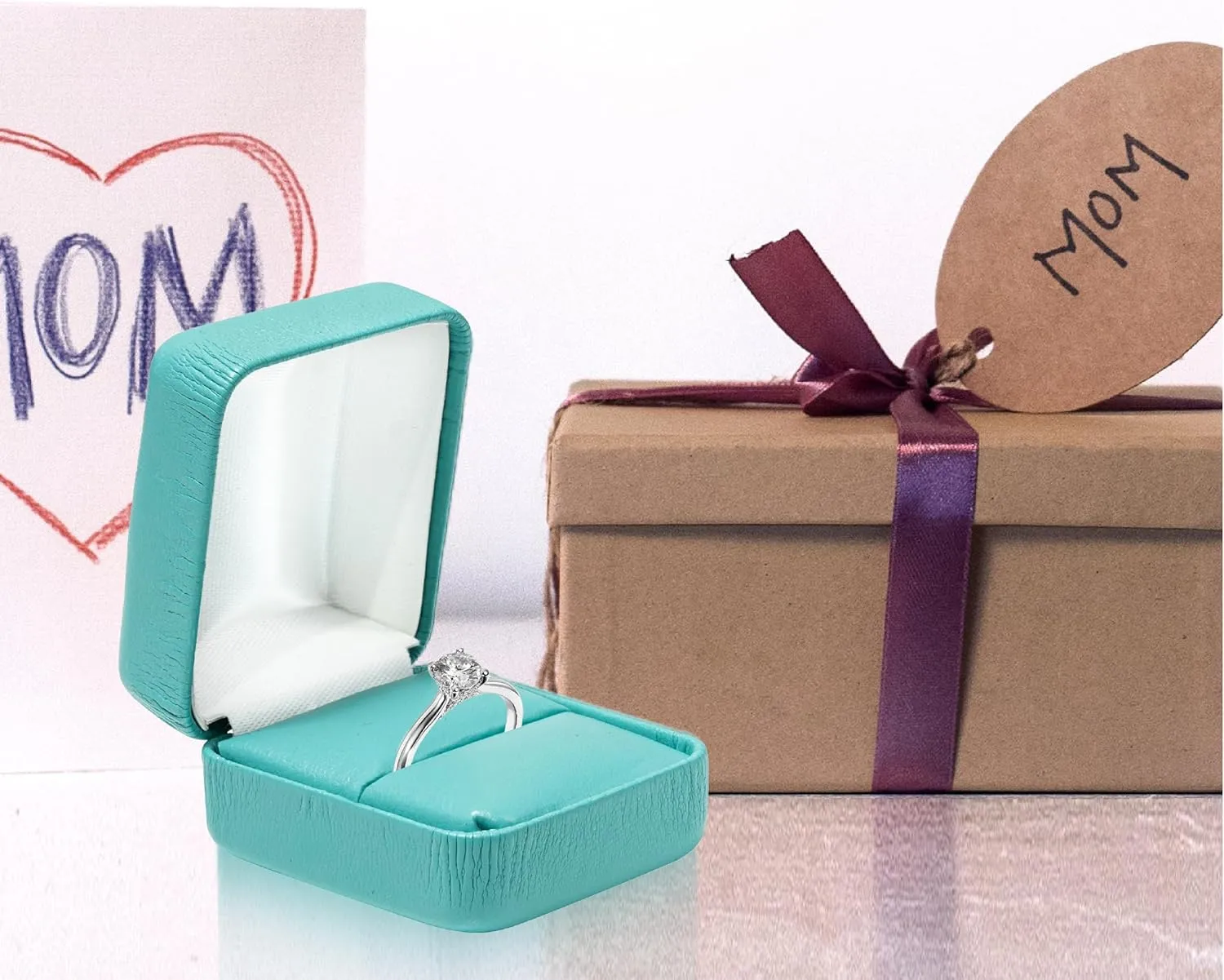 Leather Ring Box for Proposal, Engagement ring box | Premium jewelry holder ring Display case, wedding ring box, Anniversary, Valentine's Day, Ring gift box for All rings, gold, silver, diamond