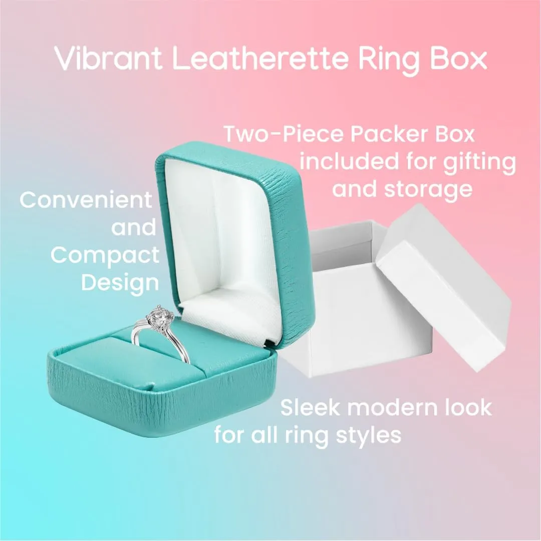 Leather Ring Box for Proposal, Engagement ring box | Premium jewelry holder ring Display case, wedding ring box, Anniversary, Valentine's Day, Ring gift box for All rings, gold, silver, diamond