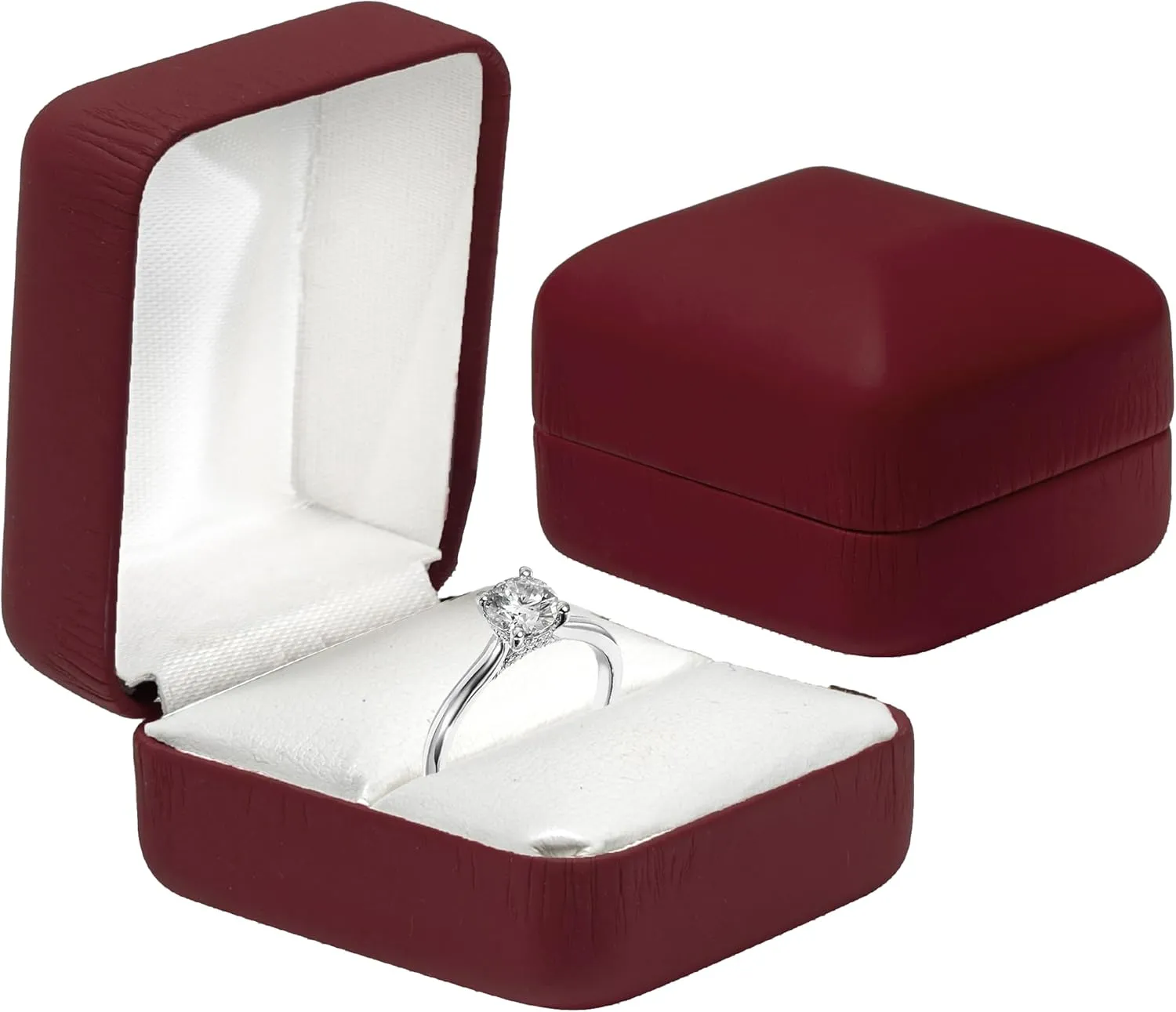 Leather Ring Box for Proposal, Engagement ring box | Premium jewelry holder ring Display case, wedding ring box, Anniversary, Valentine's Day, Ring gift box for All rings, gold, silver, diamond