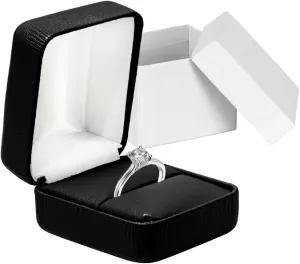 Leather Ring Box for Proposal, Engagement ring box | Premium jewelry holder ring Display case, wedding ring box, Anniversary, Valentine's Day, Ring gift box for All rings, gold, silver, diamond