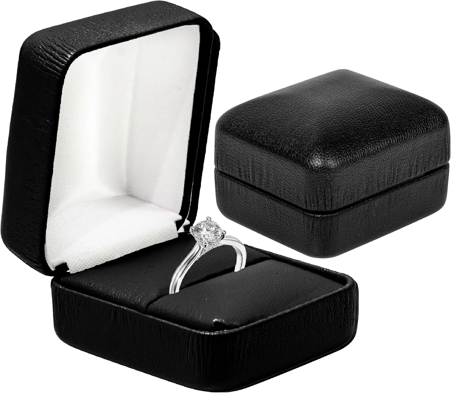 Leather Ring Box for Proposal, Engagement ring box | Premium jewelry holder ring Display case, wedding ring box, Anniversary, Valentine's Day, Ring gift box for All rings, gold, silver, diamond