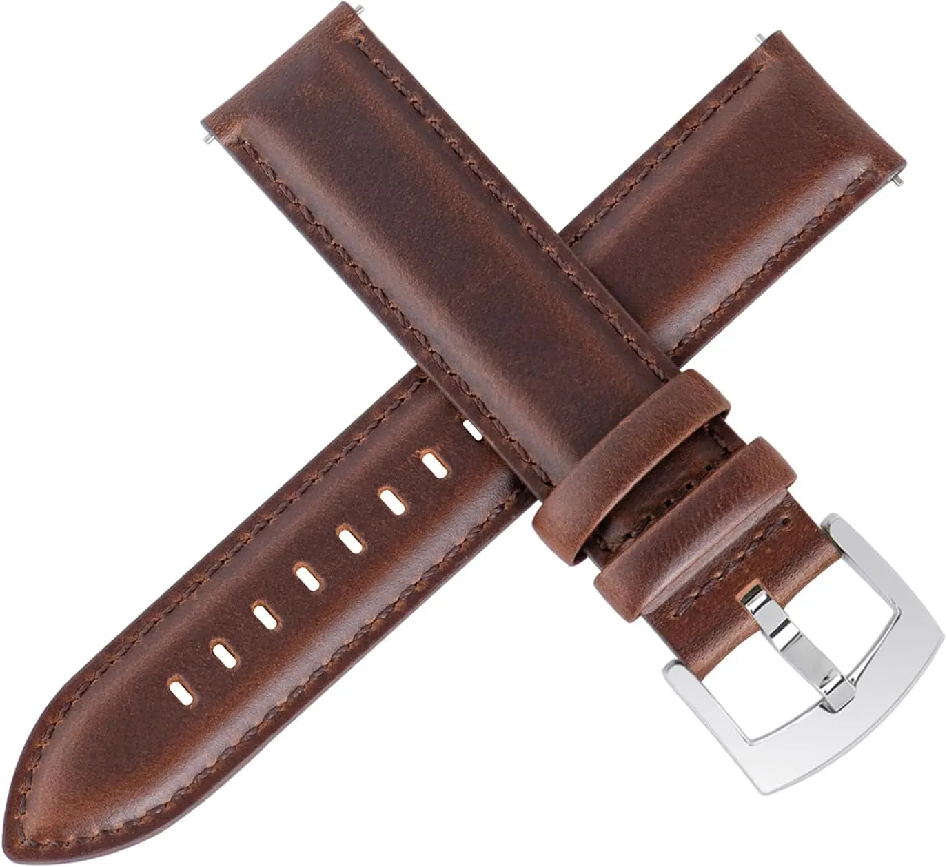 Leather Watch Bands Quick Release, Elegant Top Grain Leather Watch Straps for Men & Women, Choice of Color & Width - 18mm, 19mm, 20mm, 21mm or 22mm Wristbands Bracelet for Watch & Smartwatch