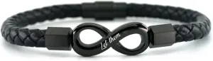Let Them Infinity Bracelet, Self Worth Motivation Bracelet, Black Braided Leather Bangle Bracelet, Inspirational Infinity Bracelet, Friendship Jewelry Gift for Men Women